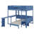 All-in-One Wood Loft Bed with Desk, Bedside Storage, Sofa and Lighting-1919781195