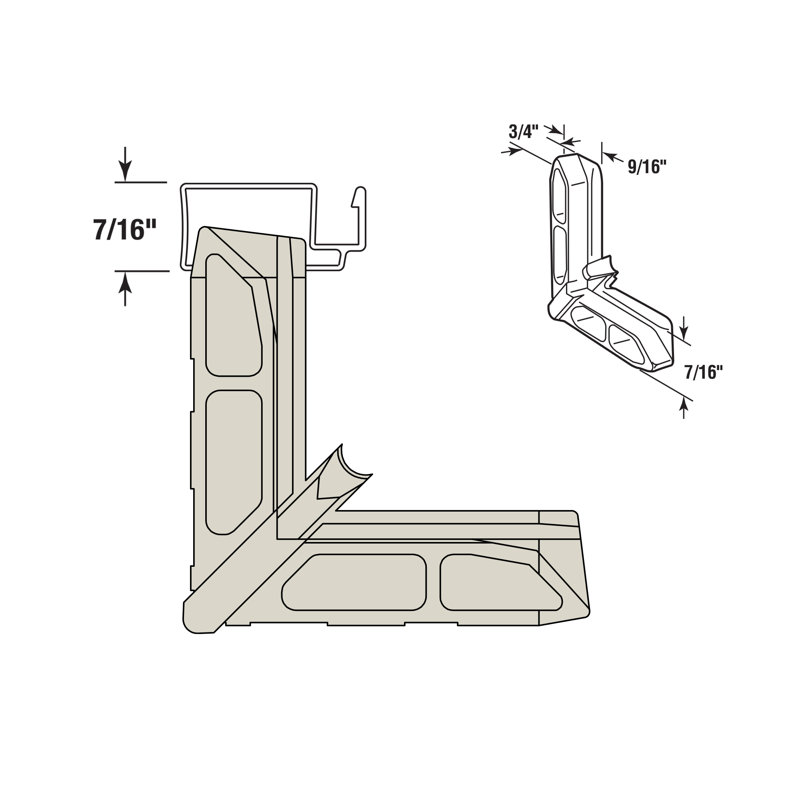 Prime-Line 3/4 in. x 7/16 in. White, for Andersen, Screen Corner