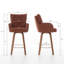 Swivel Upholstered Counter Stool with Solid Wood Frame-455983326