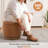 Round Ottoman With Storage, 360° Rotatable Stool, Hidden Storage Ottoman For Living Room-1890684486