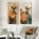 Colibri dans la forêt en bois Quest III - Collection d'art mural animaux 2 pièces