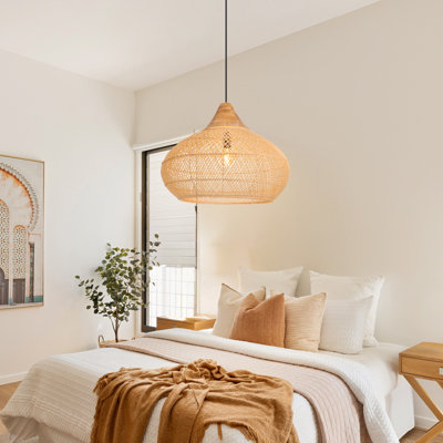 Natural Rattan Pendant Light for Kitchen Island