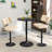 Swivel Adjustable Height Bar Stools with Footrest and Thick Cushion Curved Backrest(Set of 2)-1671765384