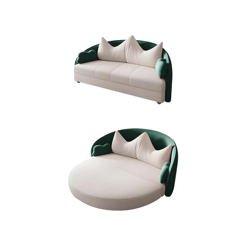 Canapé-lit pliable en velours extensible 66,93 po, 24.80" H x 66.93" W x 41.34" D, Green