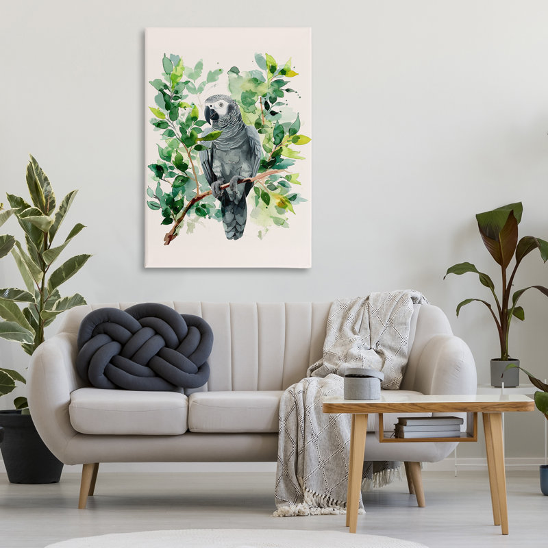  Art mural perroquet perché tropical par LSR Design Studio, H 45 po x l 30 po