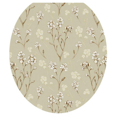 Classic Delicate Flowers Toilet Seat Decal – Toilet Tattoos Static Cling Vinyl Cover Fits Round & Elongated Seats