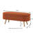 Luxury Oval Boucle Storage Ottoman Bench With Wood Legs 350Lb Weight Capacity & Safety Hinge-786931504