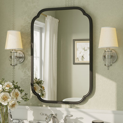 Amara Tempered Glass and Aluminum Alloy Framed French Cleat Mounted Wall Mirror