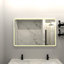 Miroir de salle de bain polyvalent anti-buée à DEL avec fonctions personnalisables et commandes tactiles-1088255860