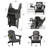 Outdoor Adirondack Chair Set Weather-Resistant HDPE Foldable Patio Chair Fire Pit Chair with Cup Holder-523273412