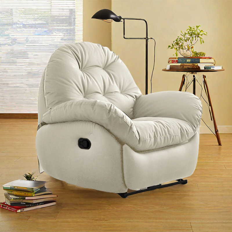Fauteuil inclinable Elsmer, Similicuir beige