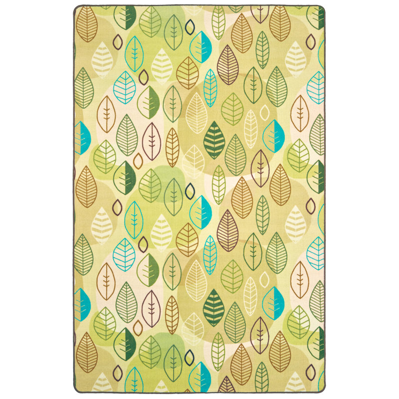 Tapis floral touffeté brun clair, Rectangle 6 pi x 9 pi