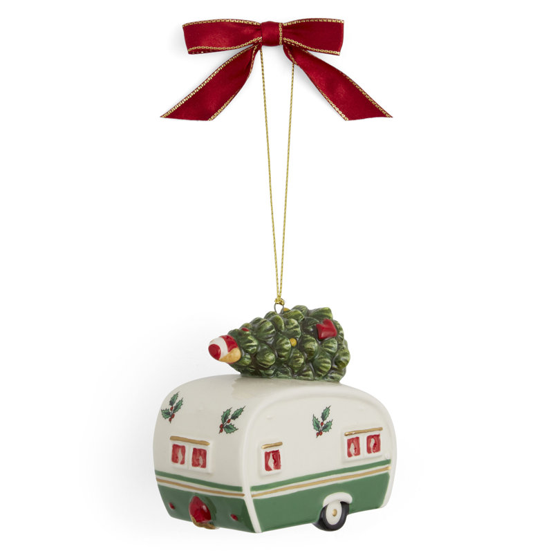 Spode Christmas Tree Camper Van Ornament 3.5"