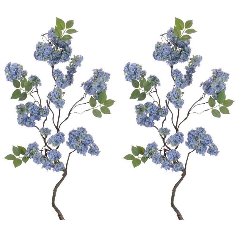 Branche de rameau floral (ensemble de 2), Gris-bleu, vert