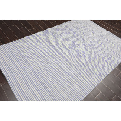 Tapis de zone en laine 5 pi x 8 pi noué la à la main one-of-kind Horning