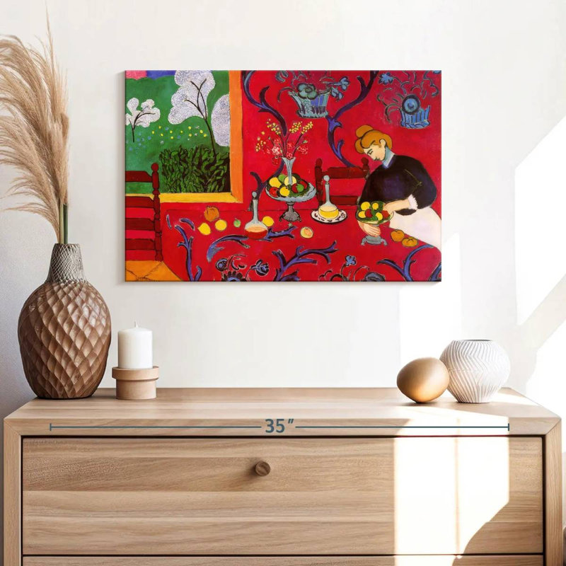 Harmonie Leisha en rouge, H 16 po x l 24 po