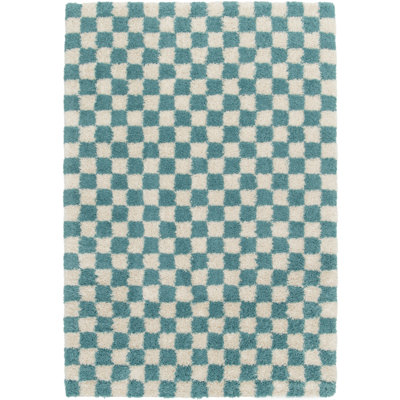 Rodrion Chequered Shag Area Rug