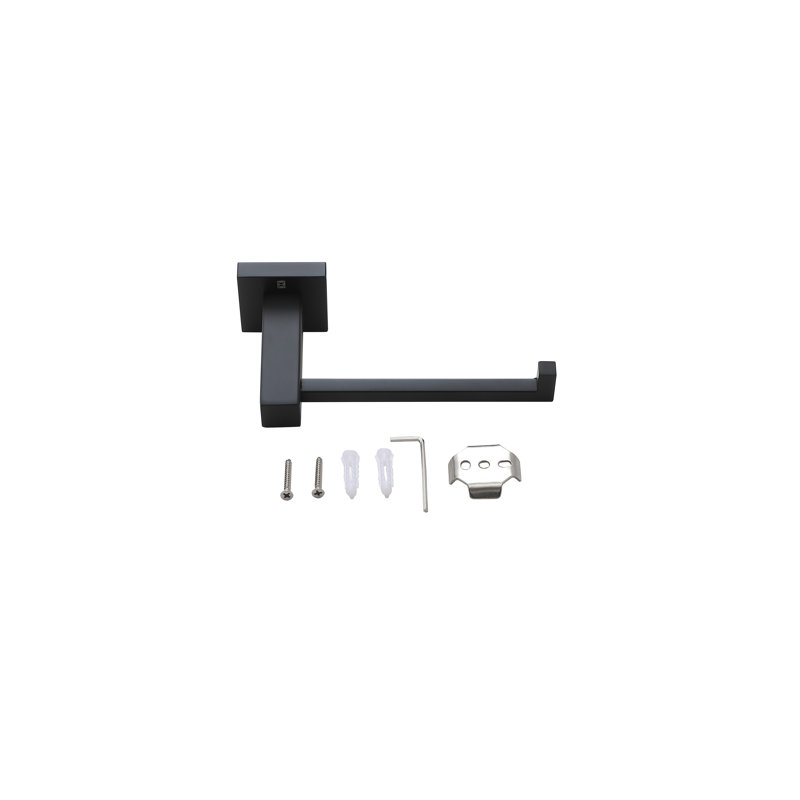 Matte Black Stainless Steel Bathroom Hardware Set, 2-Piece