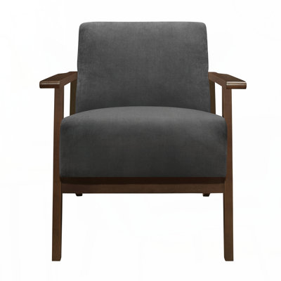 Rica 32 Inch Accent Armchair, Solid Wood