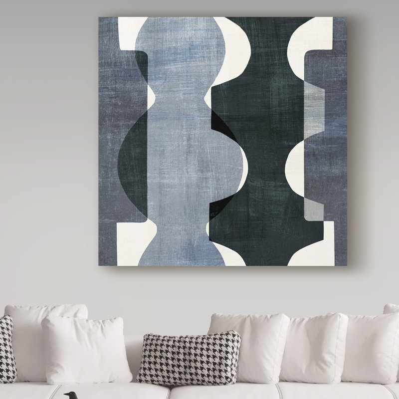 «Geometric Deco I BW», reproduction sur toile, H 18 po x l 18 po x P 2 po