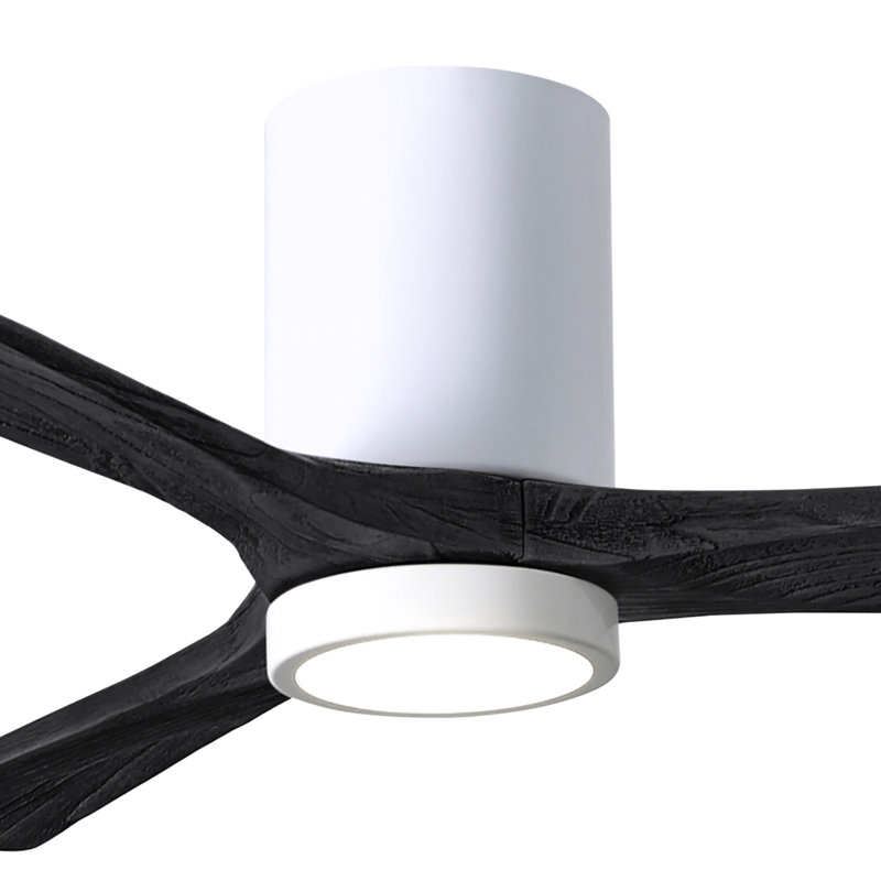 Irene LED Ceiling Fan, Gloss White, Matte Black, 52"