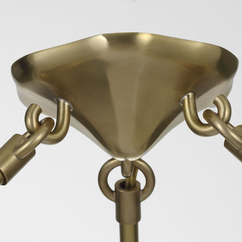 AERIN Rhine 36" Ring Chandelier with Crystal, Hand-Rubbed Antique Brass