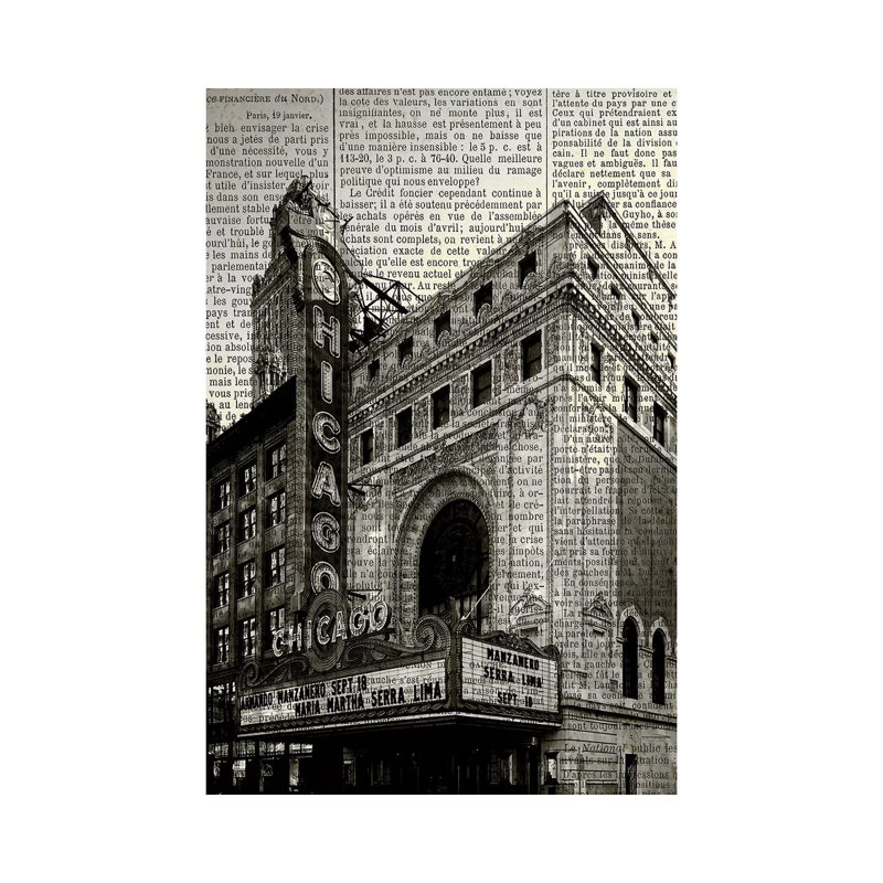 Newspaper City 2 by Kimberly Allen - Print on Canvas, 101.6cm H x 66.04cm W x 1.91cm D, Wrapped Canvas