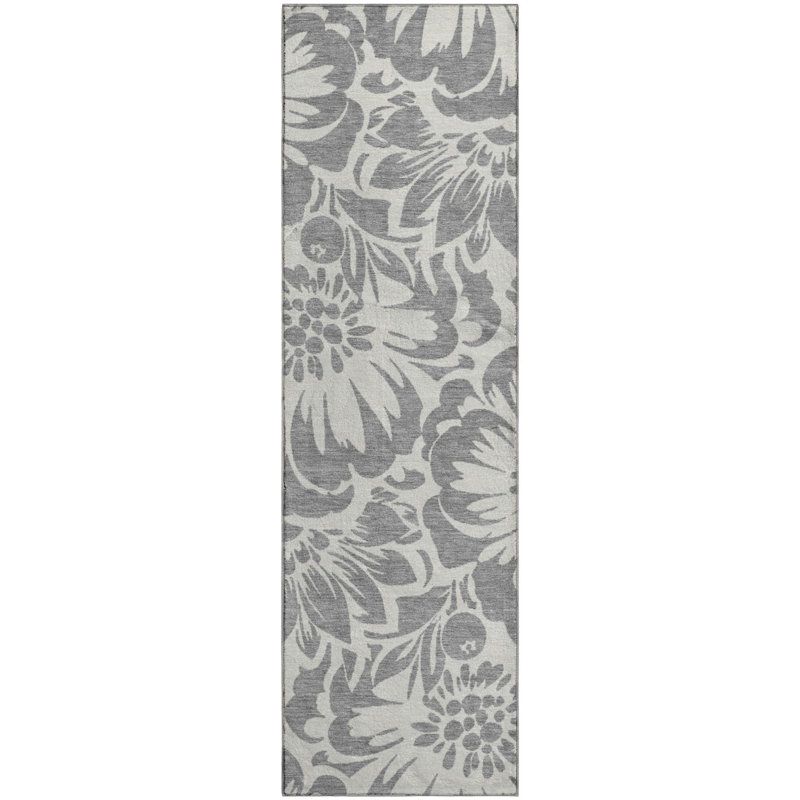 Premium Machine Washable Cerrito AMF551 Gray Rug, Runner 2'3" x 7'6"