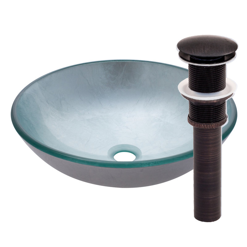 Novatto 16.5'' Glass Circular Bathroom Sink, Oil Rubbed Bronze