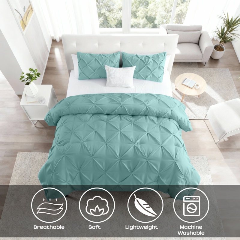 Luxurious Microfiber Pintuck Duvet Cover Set – Soft, Breathable & Wrinkle-Resistant Bedding for All-Season Comfort