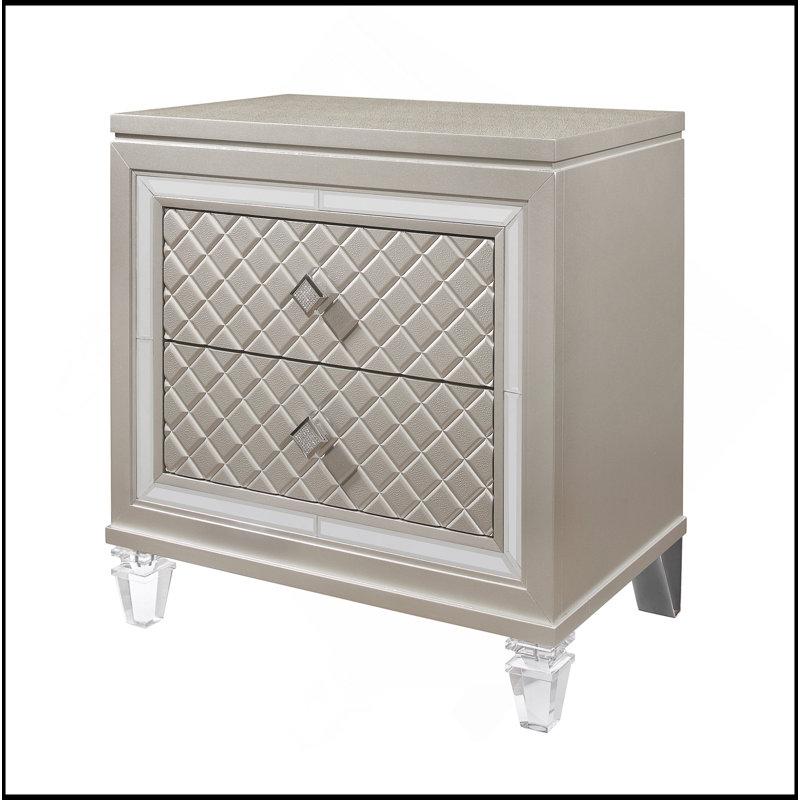 Table de chevet glam champagne