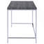 Bureau d'écriture rectangulaire gris et chrome patiné