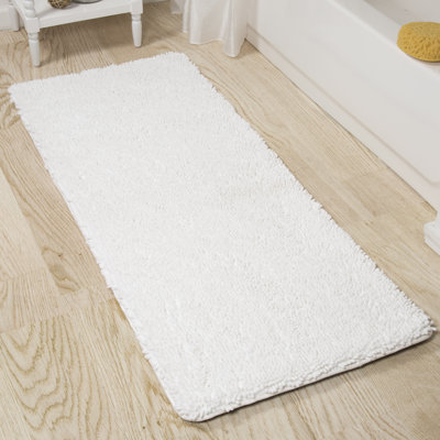 Lavish Home Bath Mat - 58x24-Inch Bathroom Runner with Non-Slip Backing - Absorbent High-Pile Chenille Memory Foam Bathroom Rug