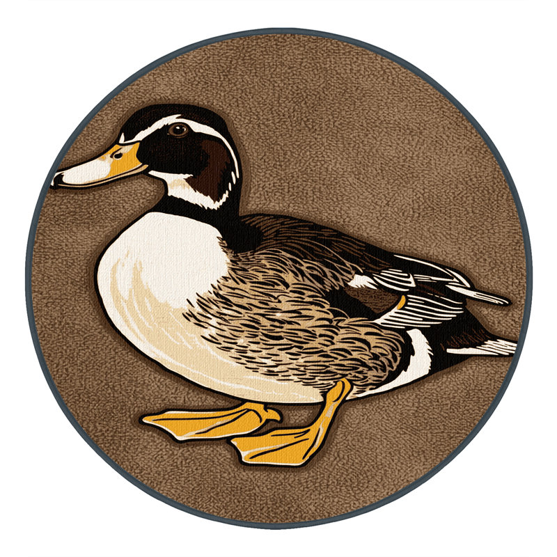 Washable Gadwall Birds Area Rug, Rectangle 8' x 10'