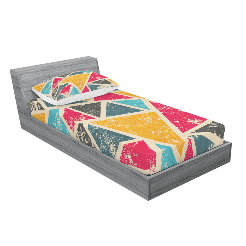 Ensemble de draps géométriques Funk, Ensemble de draps pour lit simple TG avec drap-hou