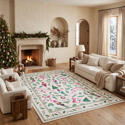 Tapis de Noël casse-noisette et bonhomme de neige