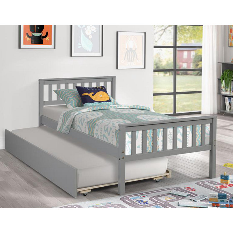 Lit plateforme Hephzibah, gris