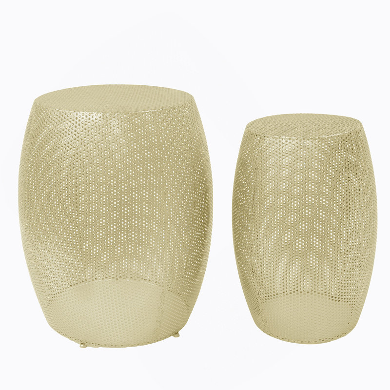 Round Metal Hollow Side Table Set