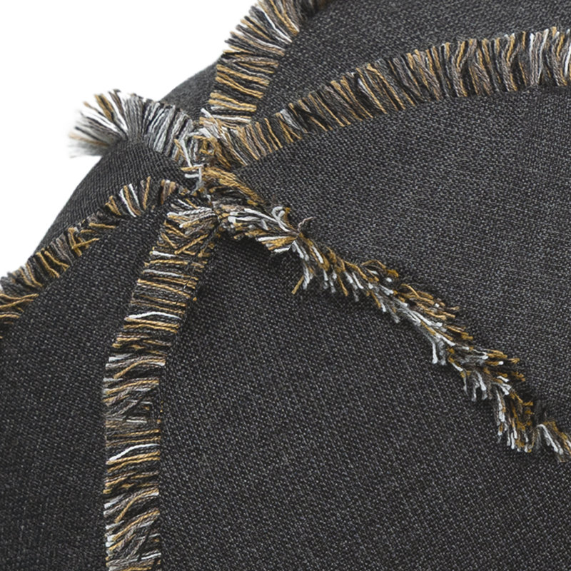 Micro Fringe Carbon Orb Woven Accent Pillow Cover & Insert, Carbon