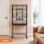 Cage à oiseaux spacieuse avec roulettes et tablette de rangement - Habitat de perroquet en fer forgé durable, verrou sécuritaire, facile à nettoyer - pour perruches, cacahuètes, conures, inséparables - noir, 54 po de hauteur, spéc.: 21