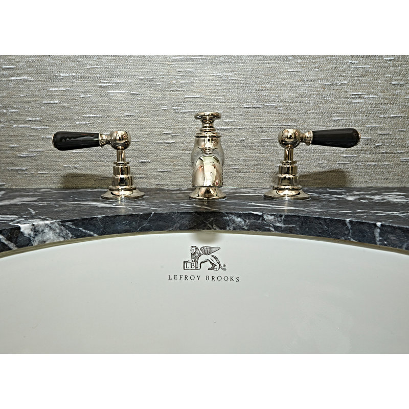 Connaught Black Lever Widespread Bathroom Faucet, Silver Nickel