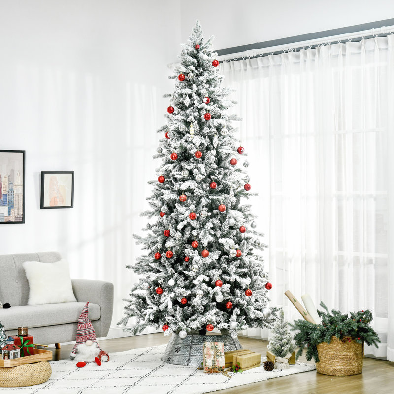 Arbre de Noël artificiel enneigé 9 pi avec 616 branches de cèdre réalistes HOMcom