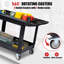 Chariot robuste à 2 niveaux 45,7 po, capacité de 550 lb avec roues pivotantes, chariot utilitaire de garage, noir