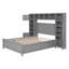 Lit double en bois avec armoire et tablette tout-en-un, espresso-409643230