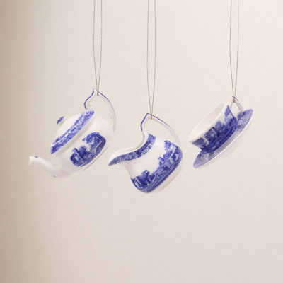 Spode Blue Italian Tea Set Ornaments Bi