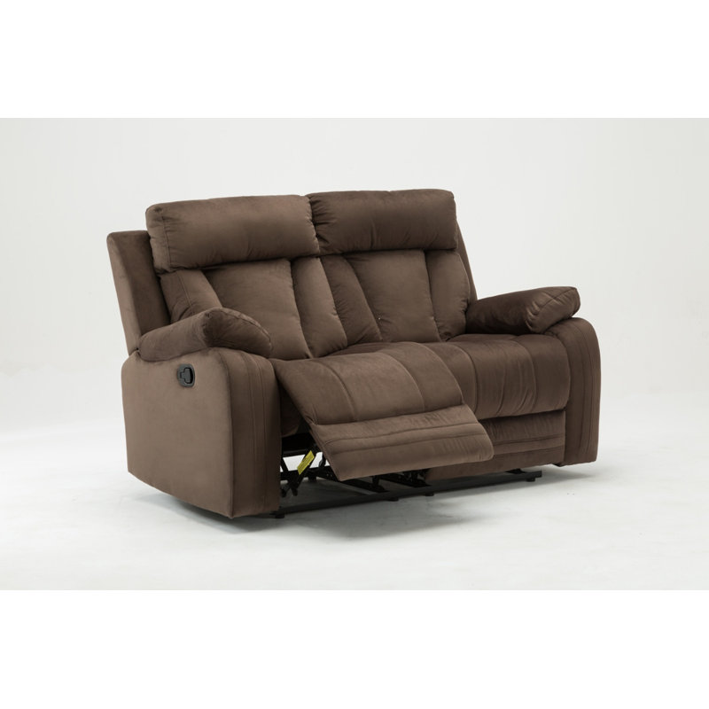 Meinhard Upholstered 63'' Reclining Loveseat, Brown