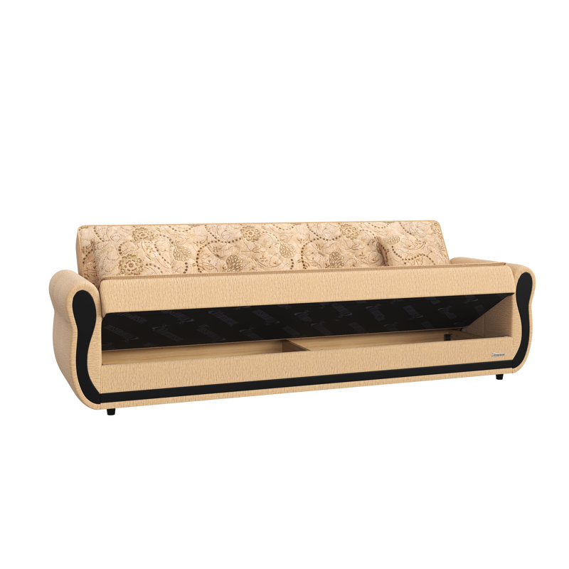 Canapé-lit rembourré convertible avec rangement, Beige