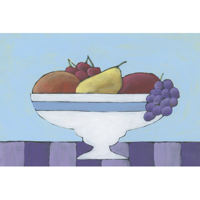 White Fruit Bowl II by Regina Moore - Painting on Canvas