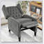 Fauteuil inclinable manuel réglable à oreilles avec table d'appoint pliable, ports de charge USB, inclinable à pression moderne et confortable pour le salon et la chambre à coucher-1375632307