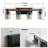 4-Light Rustic Industrial Bathroom Vanity Light Wall Mounted with Clear Glass Shades and Wood Accents-655936946